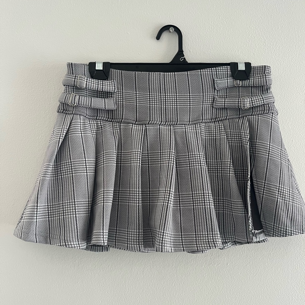Gray Plaid Women's Skirt
